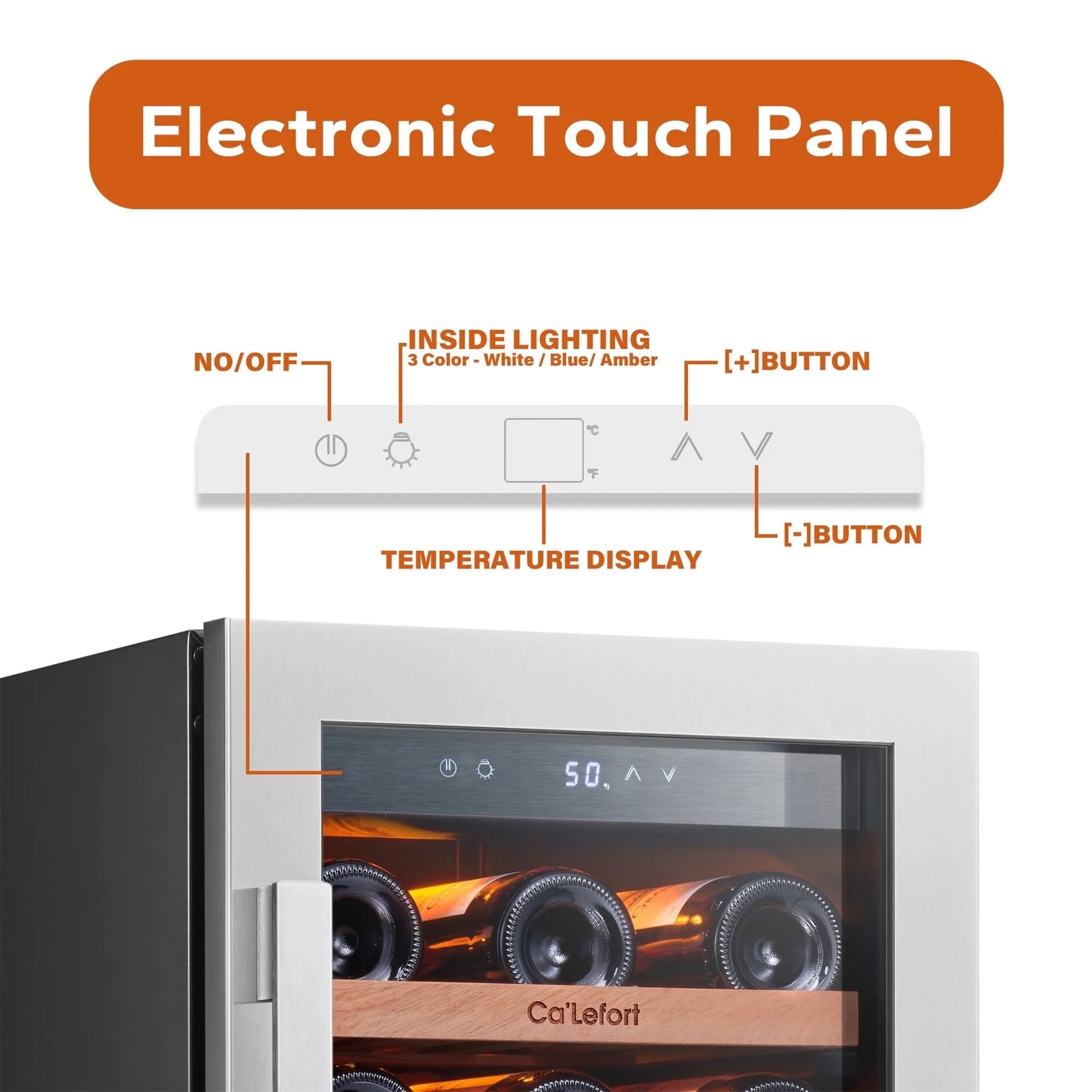 15 Inch Wine Cooler Refrigerator, 33 Bottle Wine Fridge with Glass Door Built-In & Freestanding Wine Cooler for Home/Office