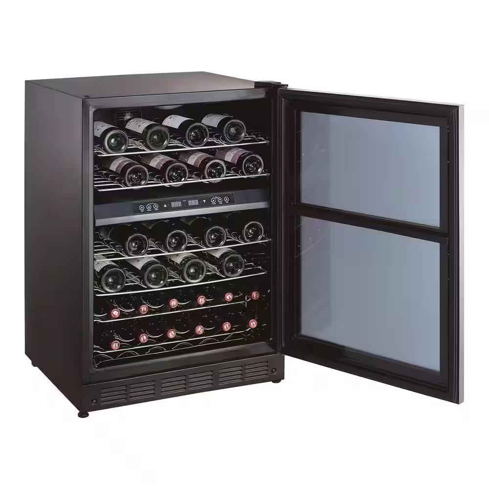 44 Bottle Dual Zone Wine Cooler in Stainless Steel