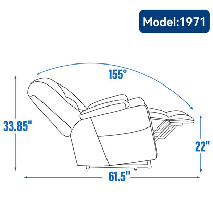 Power Lift Recliner Chair with Massage and Heat for Elderly, Overstuffed Wide Recliners, Heavy Duty Motion Mechanism with USB and Type C Ports, 2 Steel Cup Holders, Beige