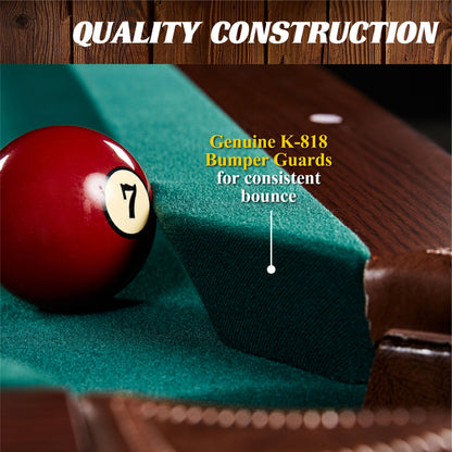 7.5 Ft Billiard Pool Table with Cue Rack, Dartboard, and Game Accessories - Green, by