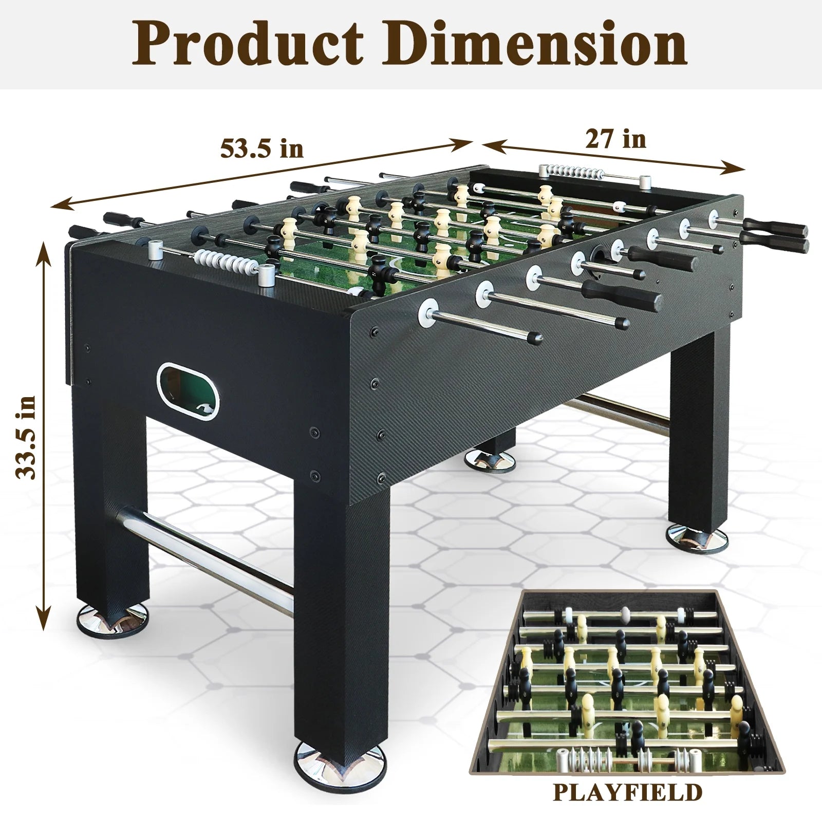 54" Competition Sized Foosball Table, Arcade Table Soccer for Home with Leg Levelers & Heavy-Duty Legs, Perfect for Family