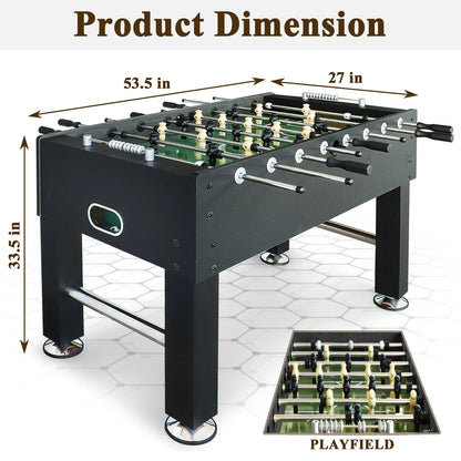 54" Competition Sized Foosball Table, Arcade Table Soccer for Home with Leg Levelers & Heavy-Duty Legs, Perfect for Family