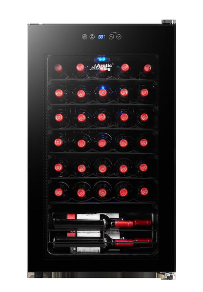 Premium 34-Bottle Standard Wine Cooler, Glass Door, AWCA034ADB