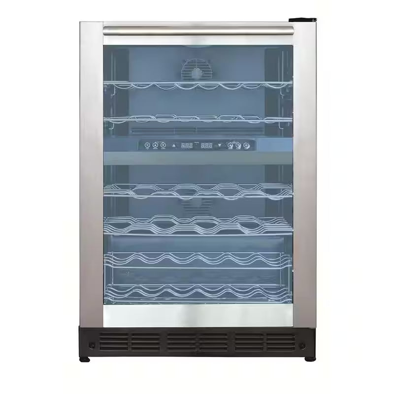 44 Bottle Dual Zone Wine Cooler in Stainless Steel
