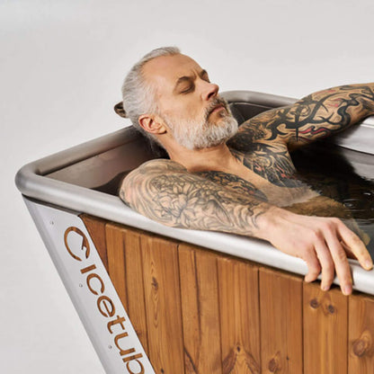 Icetubs IceBath Thermowood And Stainless Steel Cold Plunge Therapy Immersion Bath (SAK94720)