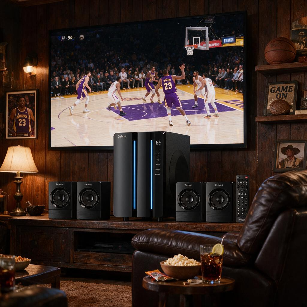 Surround Sound Systems Home Theater System - 800 Watts Peak Power 6.5" Subwoofer 5.1/2.1 Wired Stereo Speakers