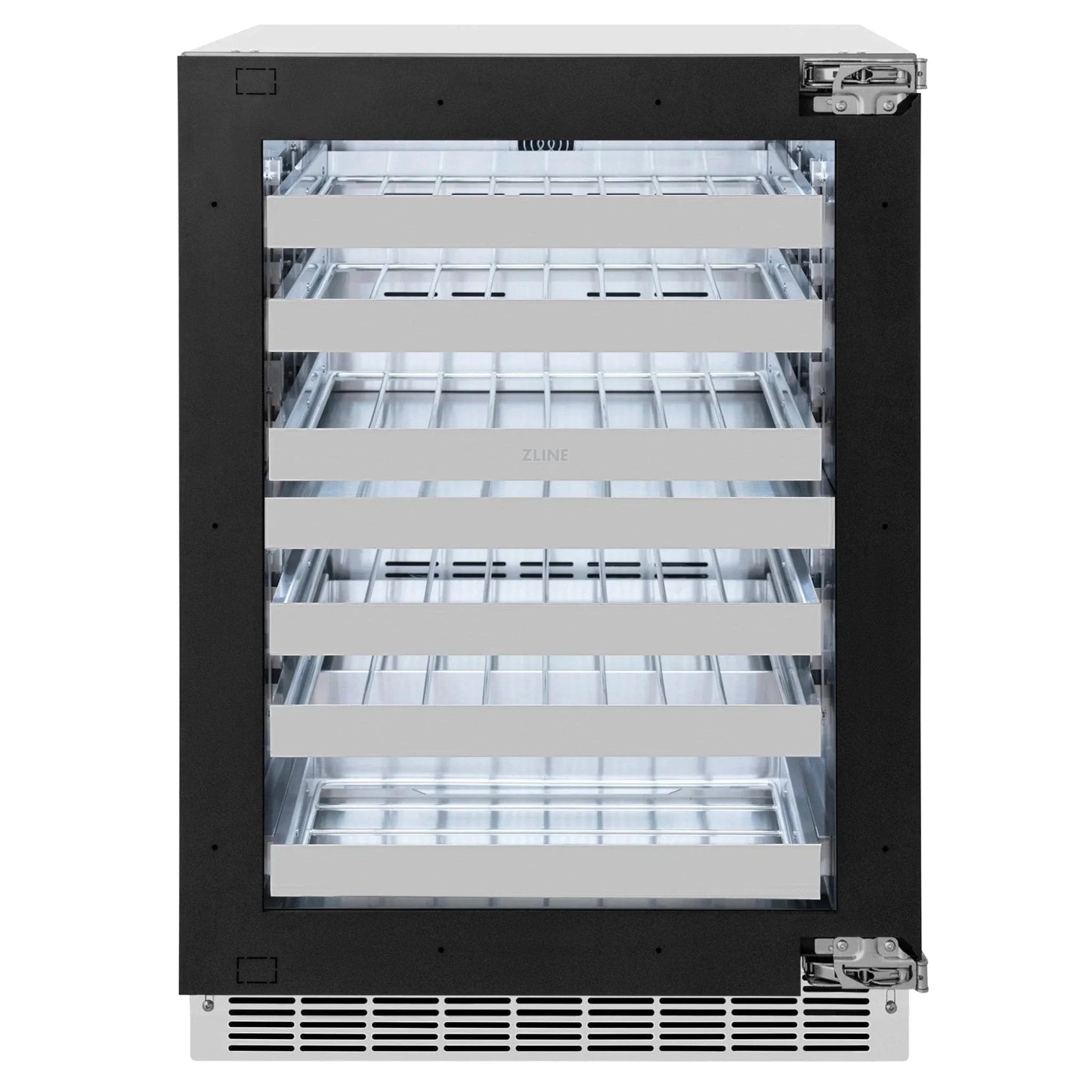 ZLINE 24 in. Touchstone Dual Zone 44 Bottle Wine Cooler With Panel Ready Glass Door RWDPO-24