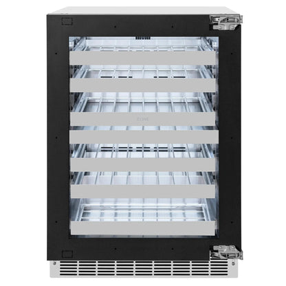 ZLINE 24 in. Touchstone Dual Zone 44 Bottle Wine Cooler With Panel Ready Glass Door RWDPO-24