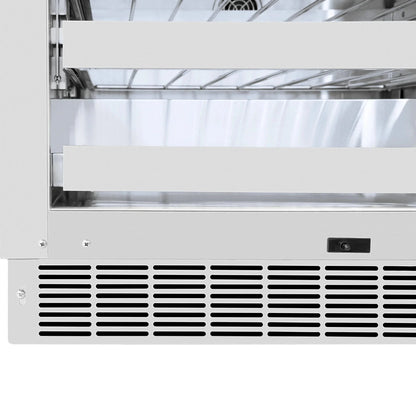 ZLINE Autograph 24 in. Dual Zone 44 Bottle Wine Cooler With Stainless Steel Glass Door And Matte Black Handle RWDOZ-GS-24-MB
